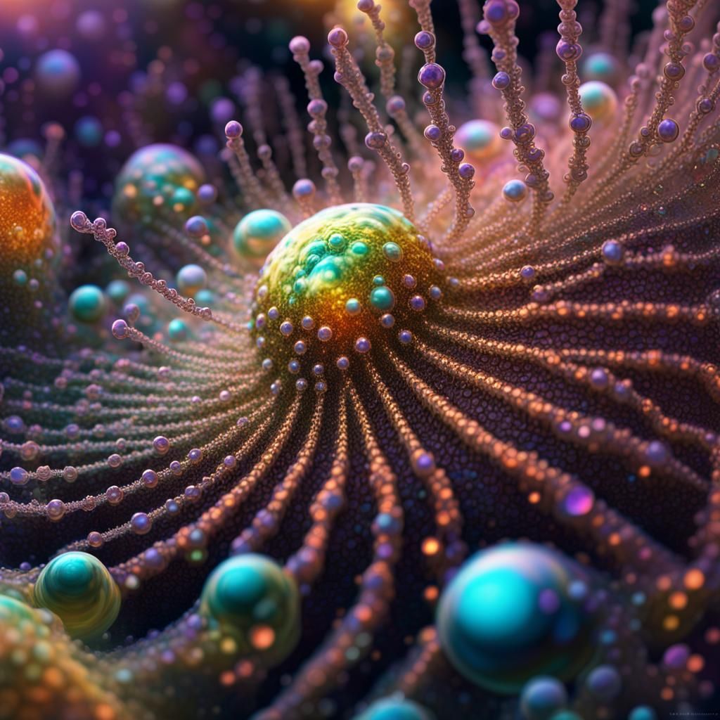 Abstract Fractal Metamonad in Space with Sparkling Details