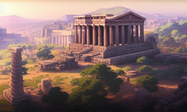 Ancient Greece in Anime Style by Makoto Shinkai