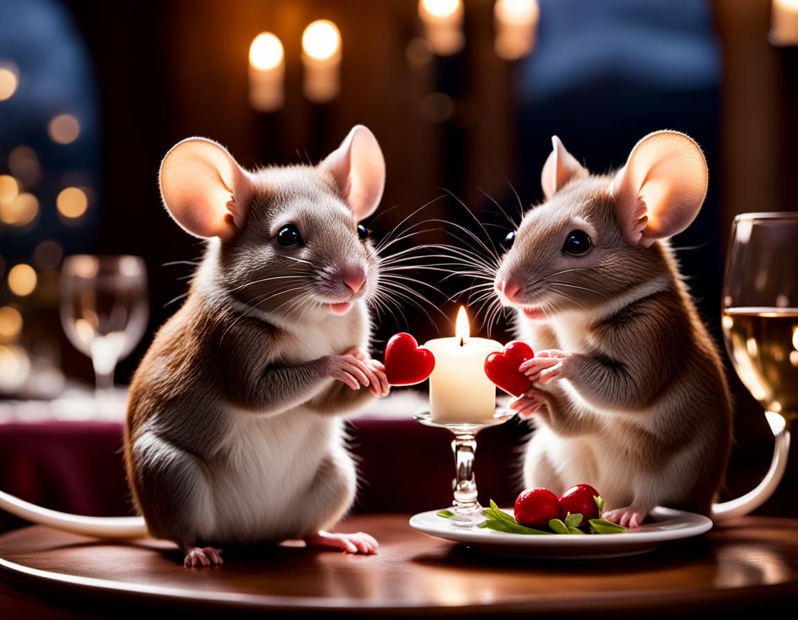 Mice in Love: A Photorealistic Macro Photograph