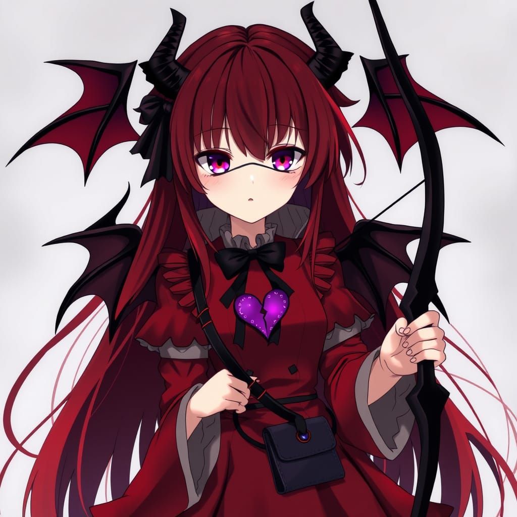 Anime Goddess Ensnared by a Mysterious Purple Butterfly