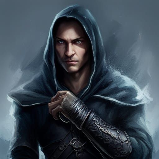 Shadow Thief Portrait Art in Fantasy Style