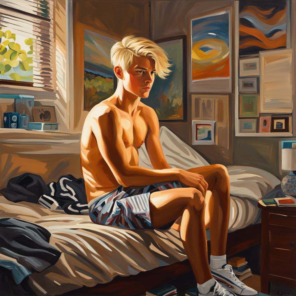 College Student Portrait as Oil Painting