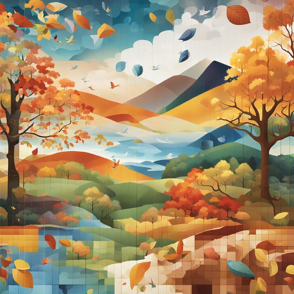 Evolving Digital Mural of Four Seasons