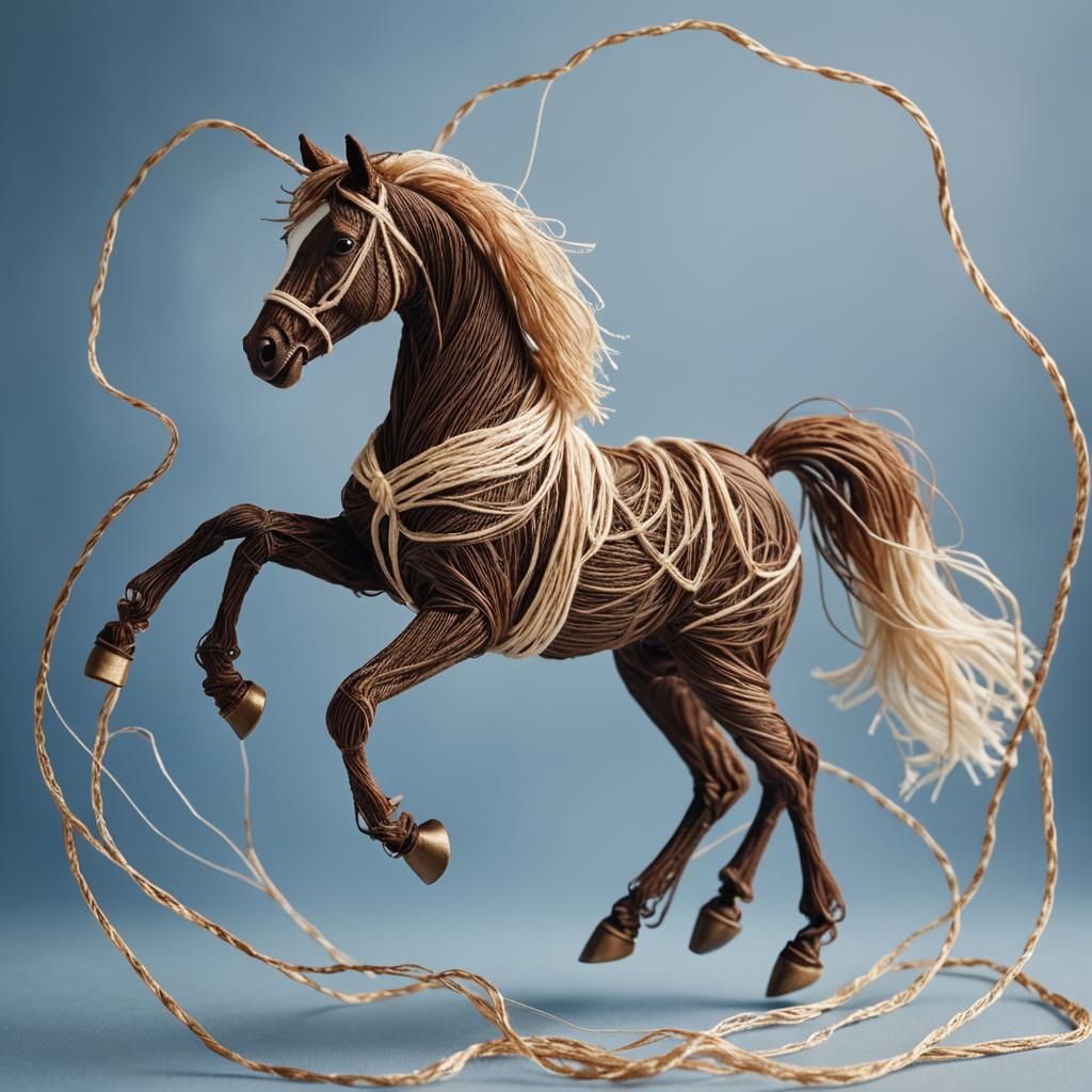 Whimsical Fiber Art Horse in Bohemian Style