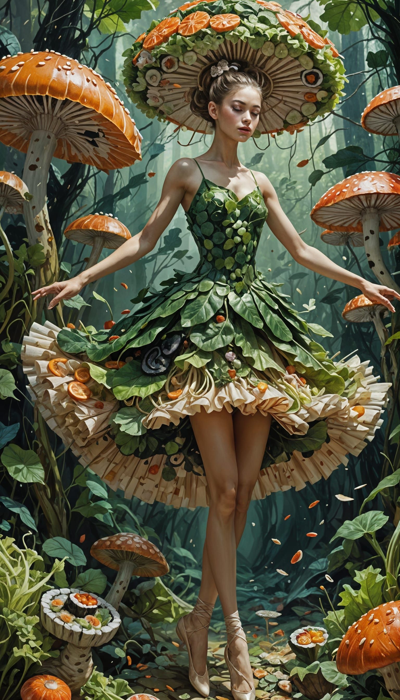 Ballerina in Salad Dress: Maximalist Digital Art