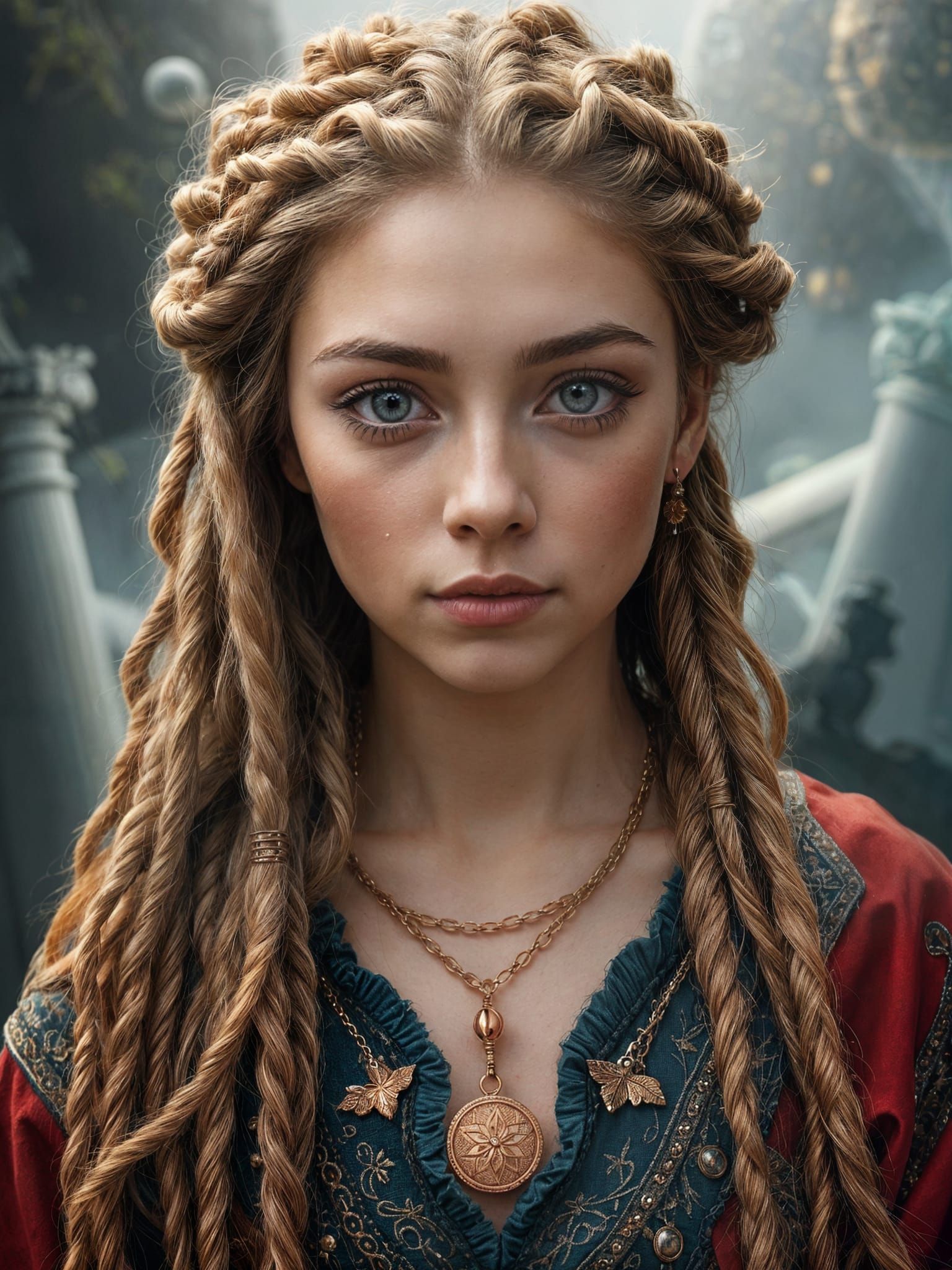 Ethereal Woman with Dreadlocks, Inspired by Gustave Moreau