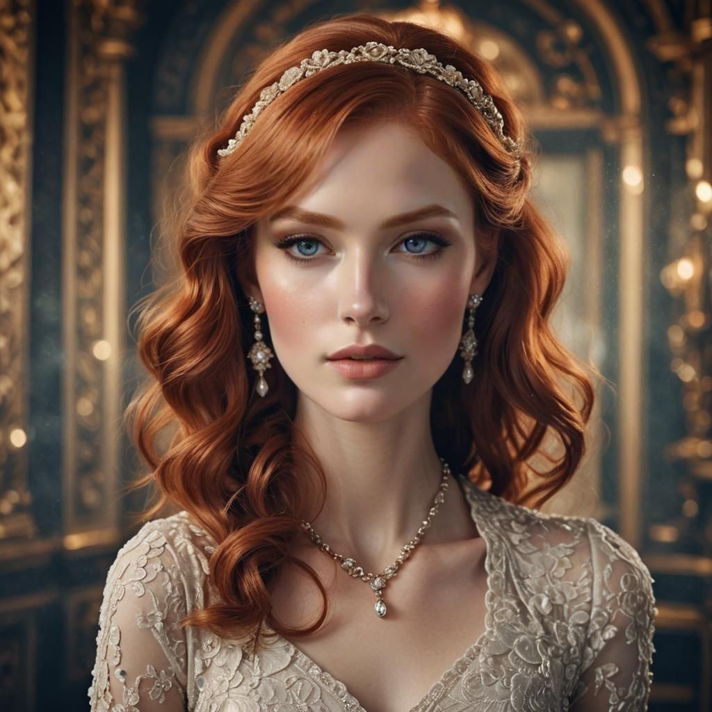 Redhead evening dress