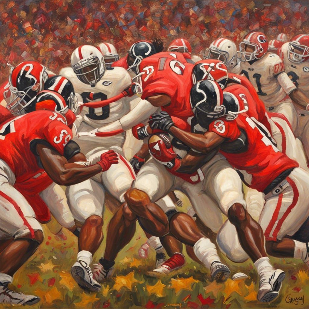Georgia Bulldogs Game Day: An Oil Painting