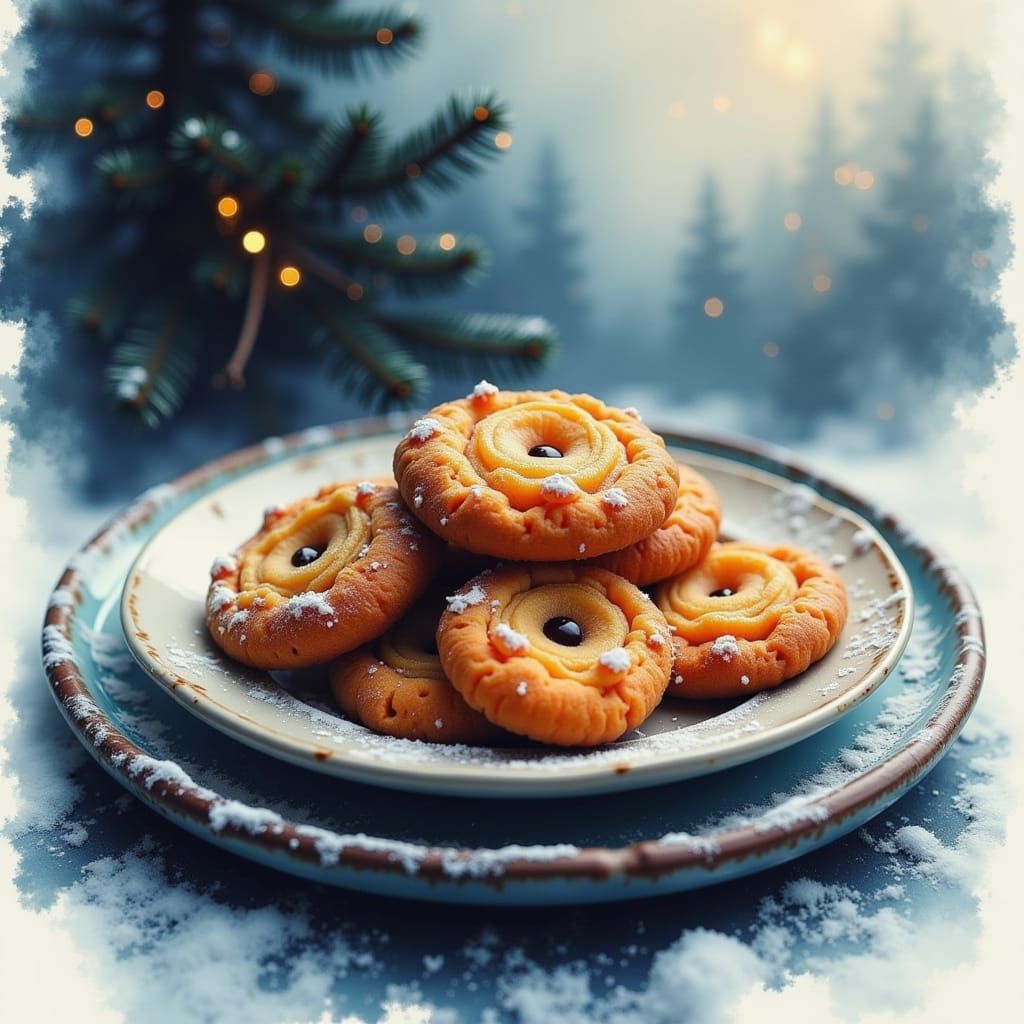 Surreal Watercolour Cookies on a Plate