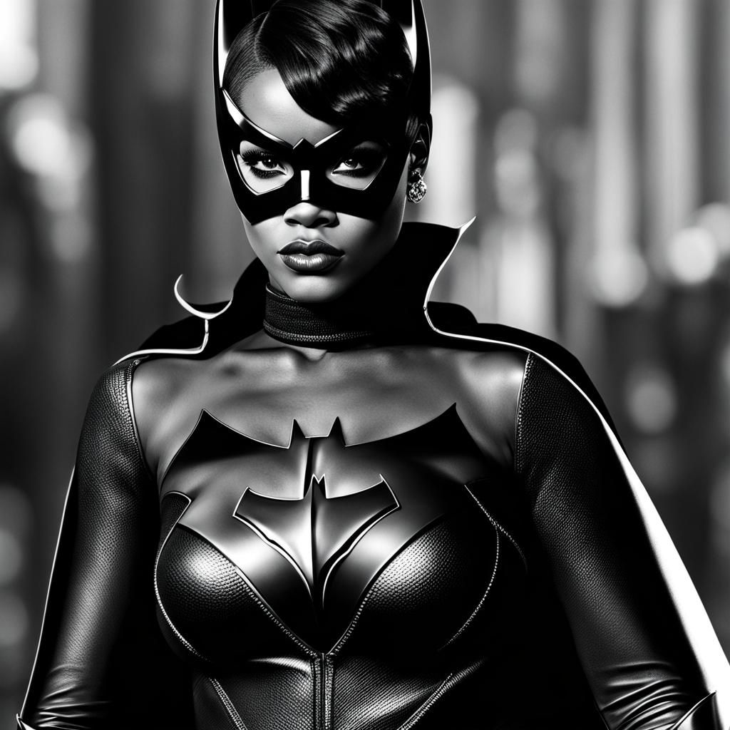 Rihanna as Batwoman in Hyperrealistic Style