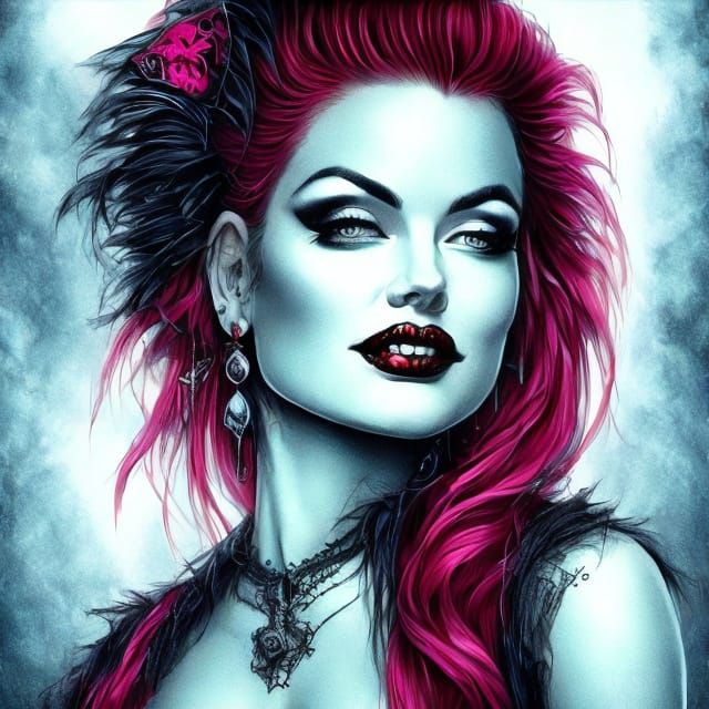 Rockabilly Vampiress in Vintage Style