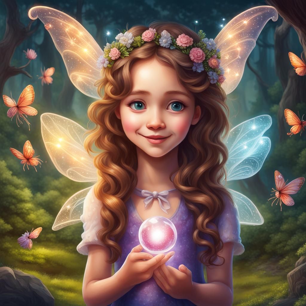 Playful Fairy with Magical Powers Exploring the World