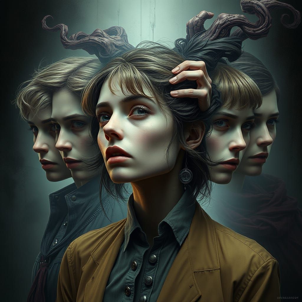 Surreal Portraits of Multiplicity in a Dreamlike Atmosphere