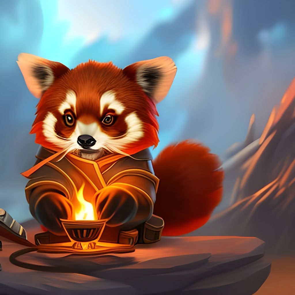 Chibi Red Panda Explorer by Campfire