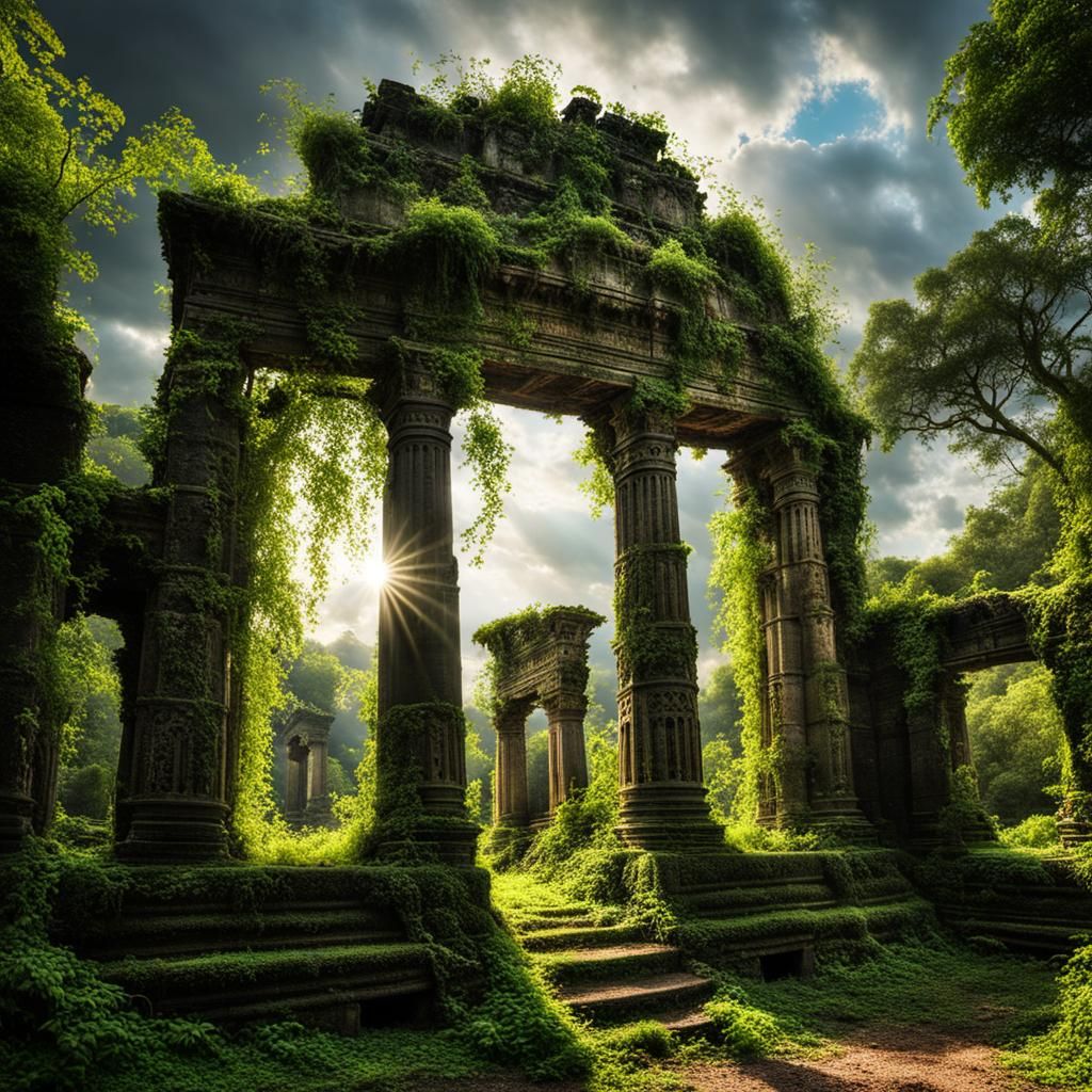 Ancient Temple Ruins Reclaimed by Nature