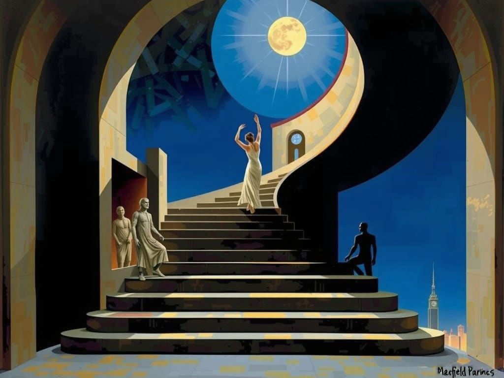 Surreal Stairway to Nowhere in Parrish Style