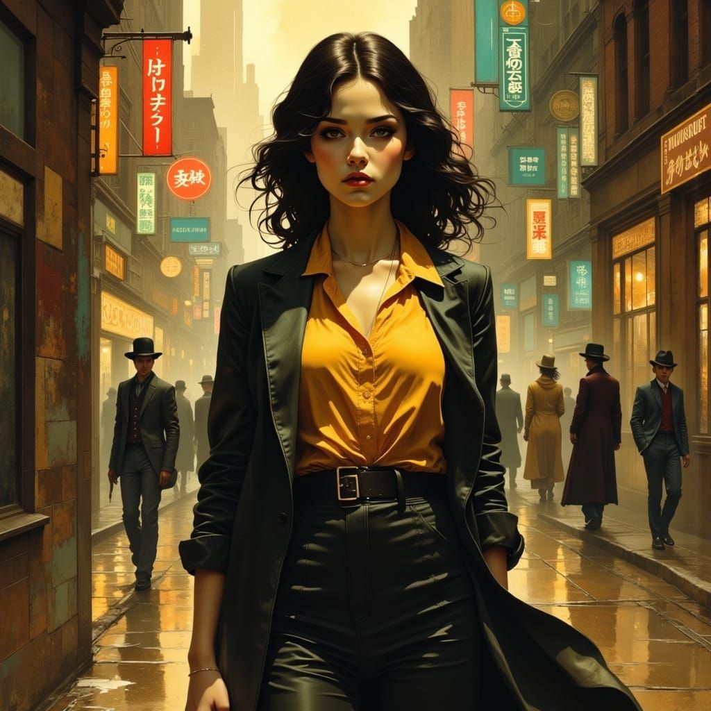 Miley Cyrus as Gene Tierney in Film Noir Chicago