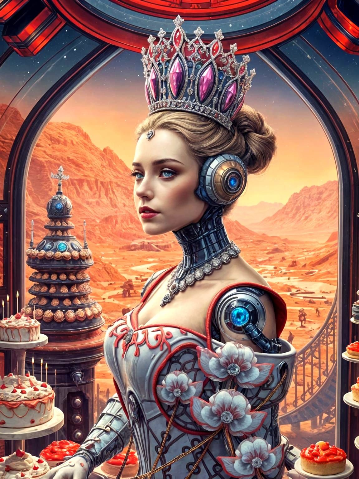 Princess Elonia Muskova of Mars - half android, lonely, eats...