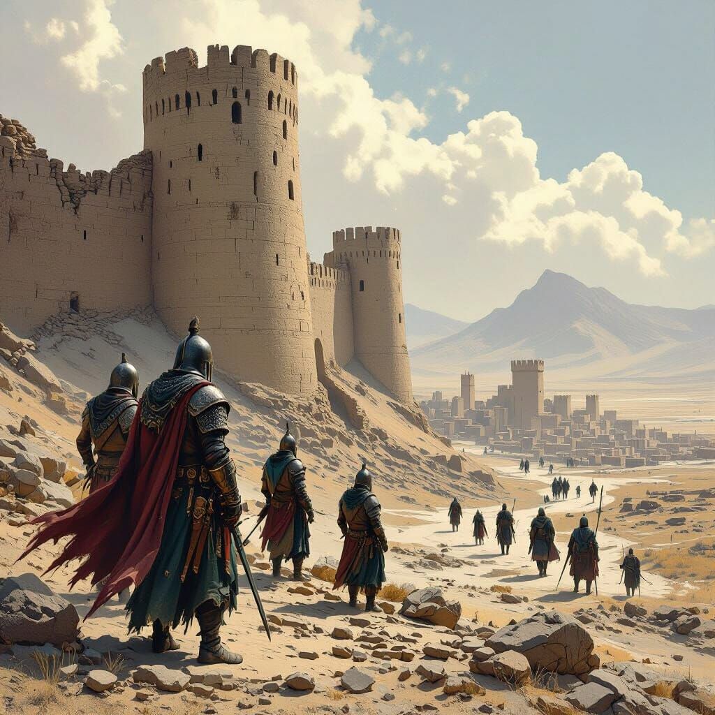 Hephthalite Empire's Fall: Crumbling Fortress & Approaching ...