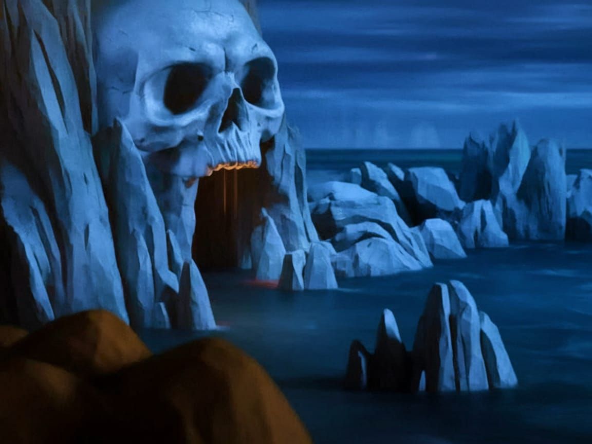 Skull Cave Entrance in Wrightson-Burton Style