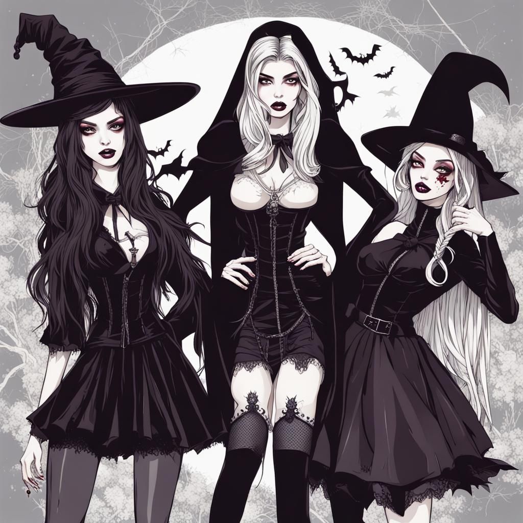 Gothic Halloween: Vampire, Witch, and Monster Girls