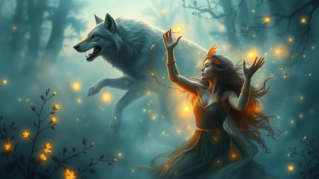 Wolf Warrior Queen's Faerie Dance in Mystic Blue Hour