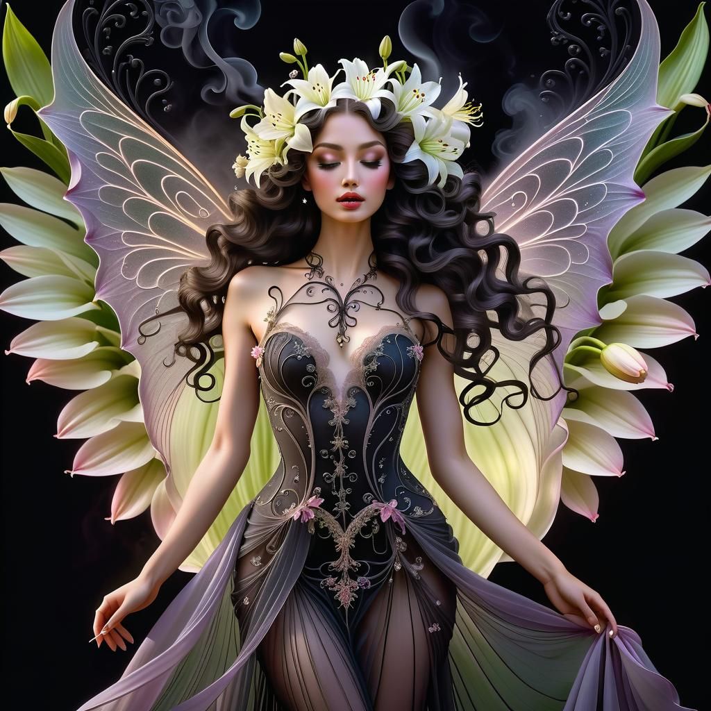 Lily of the Valley Fairy with Gothic Details
