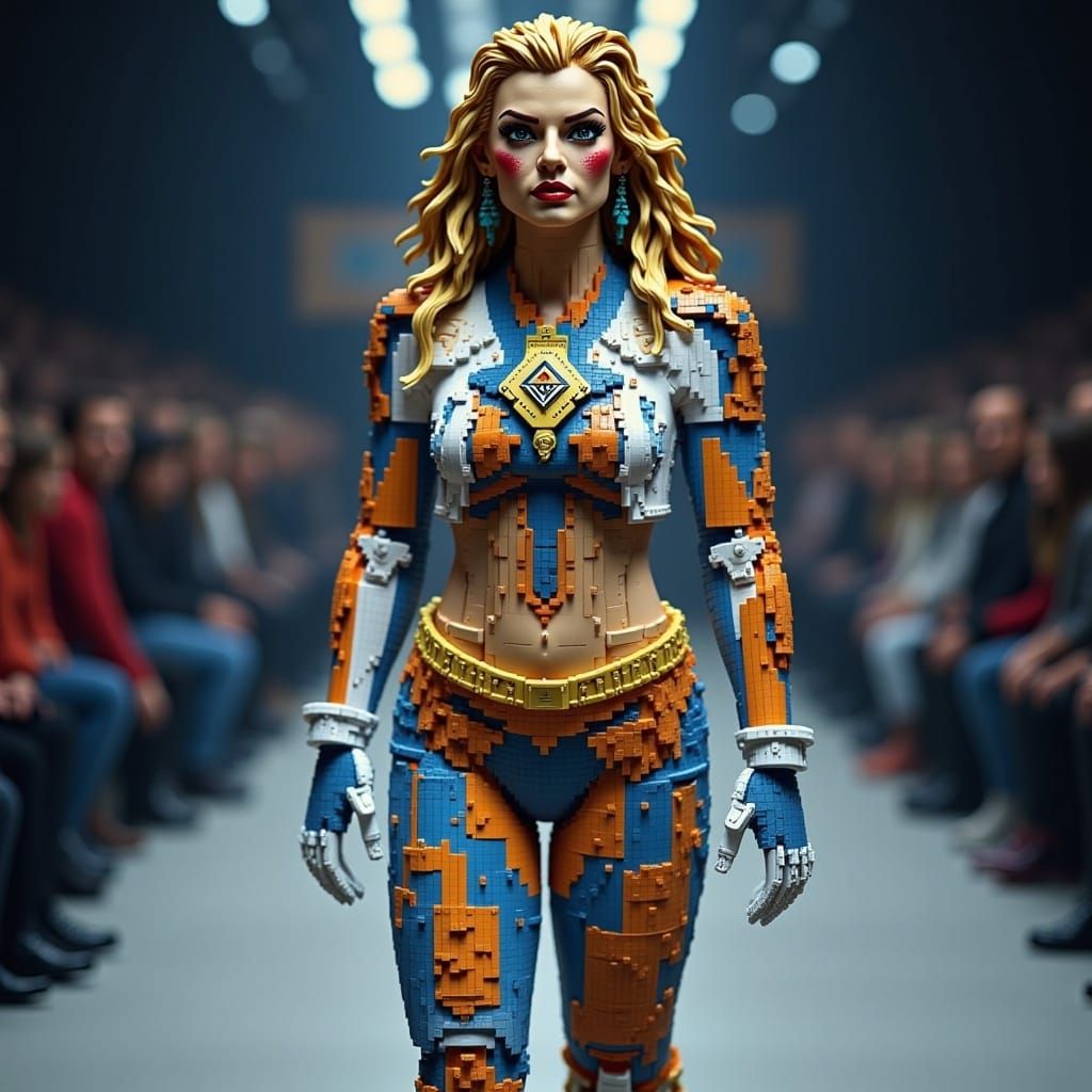 Brick Texture Supermodel Portrait