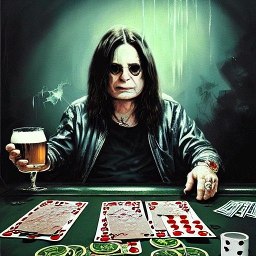 Ozzy Osbourne Plays Poker: Matte Painting
