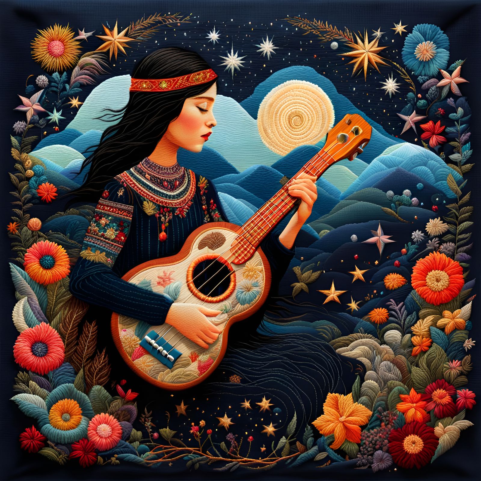 Playing guitar under the stars ✨