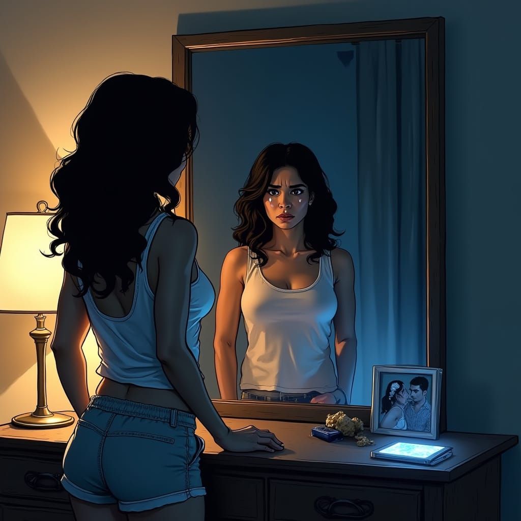 Emotional Turmoil: Modern Comic Book Close-Up