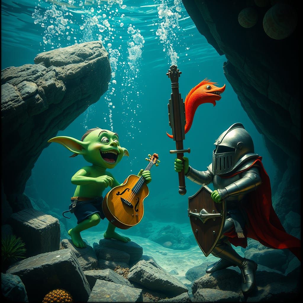 Underwater Goblin Orchestra Inspired by Modern Art