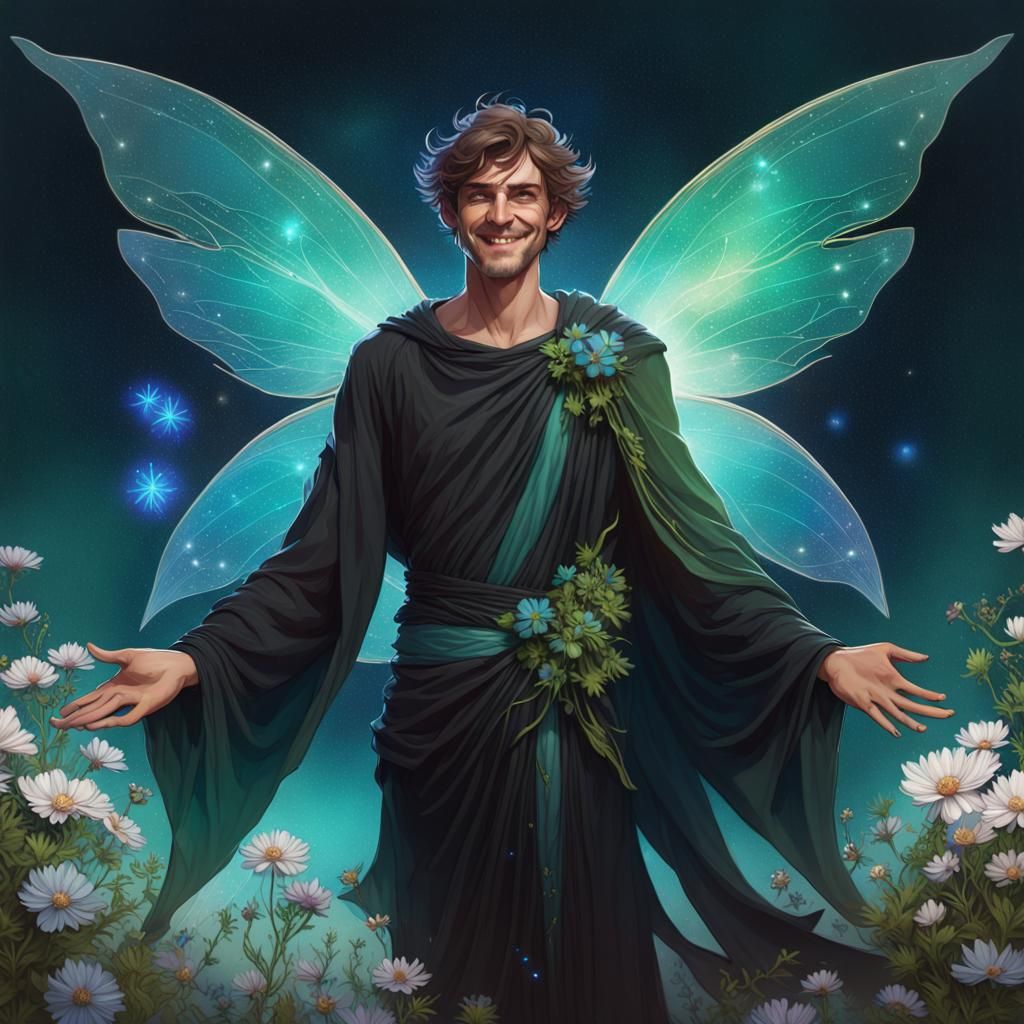 Horrific Rubenesque Faerie with Galaxy Constellation