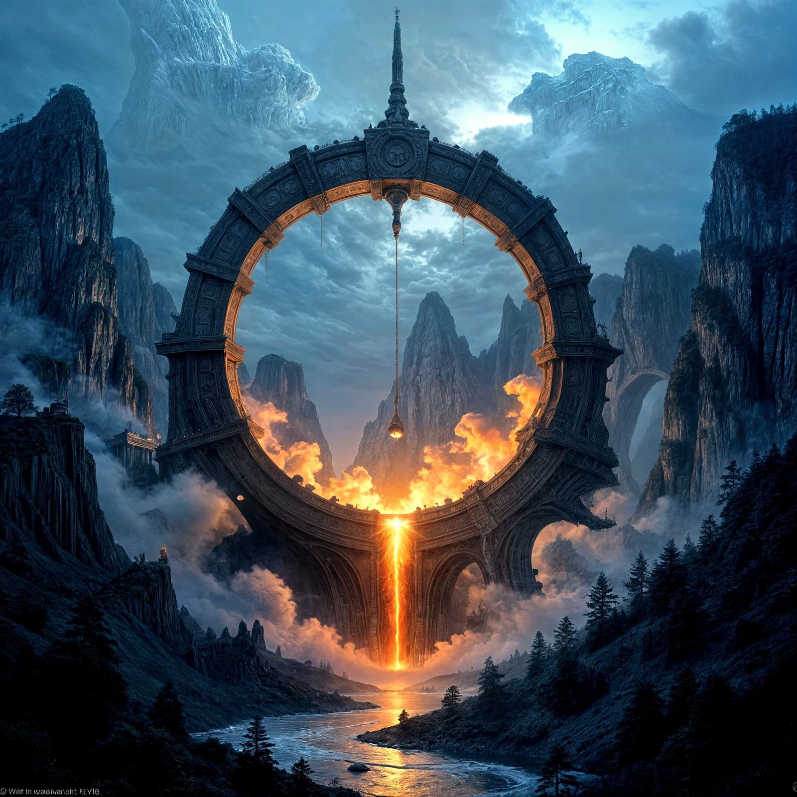 Celestial Pendulum in Living Mountain