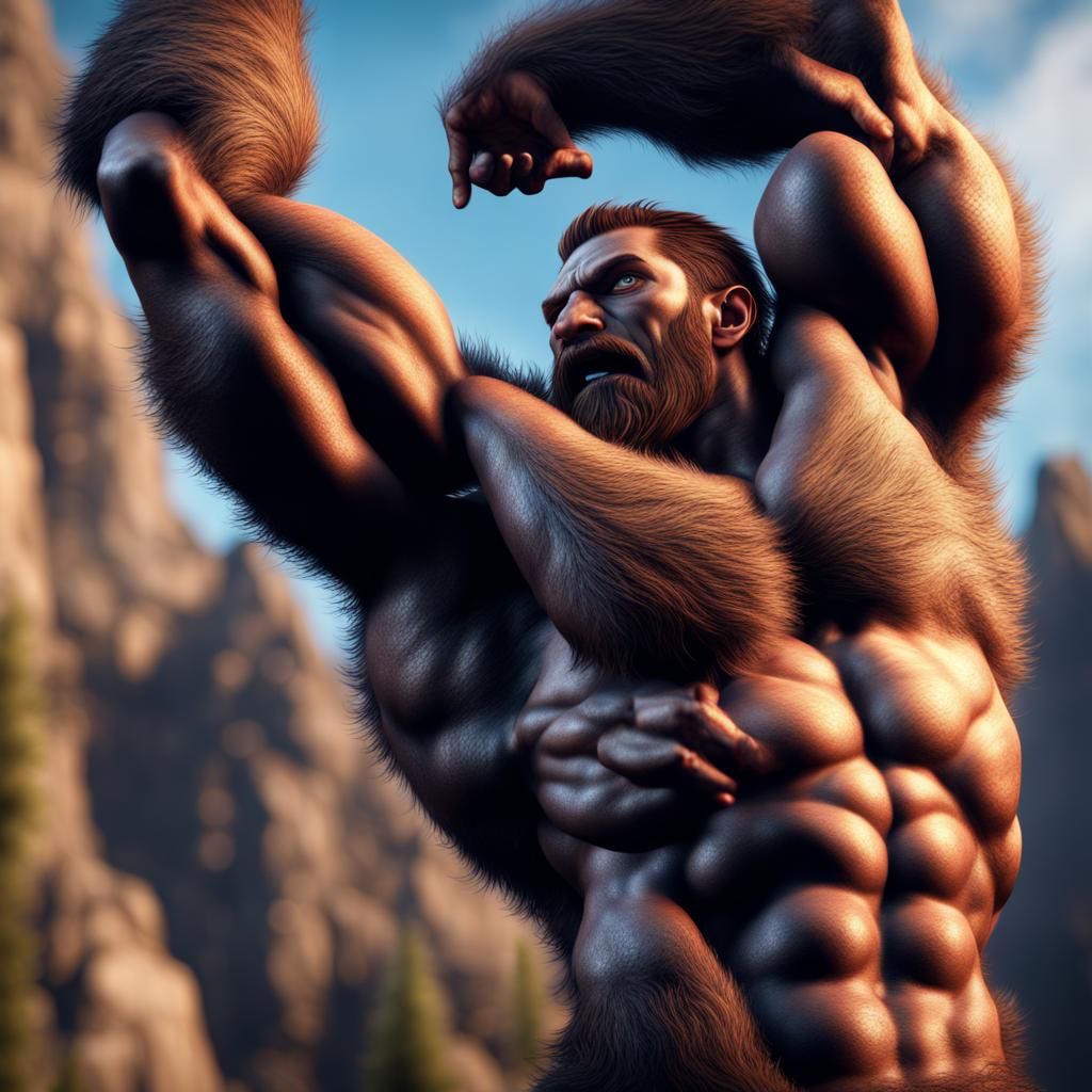 Detailed Matte Painting of Extreme Hairy Armpits