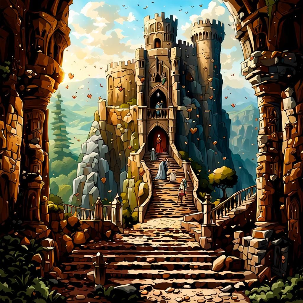 Imposing Medieval Lair Overlooking Mystical Landscape