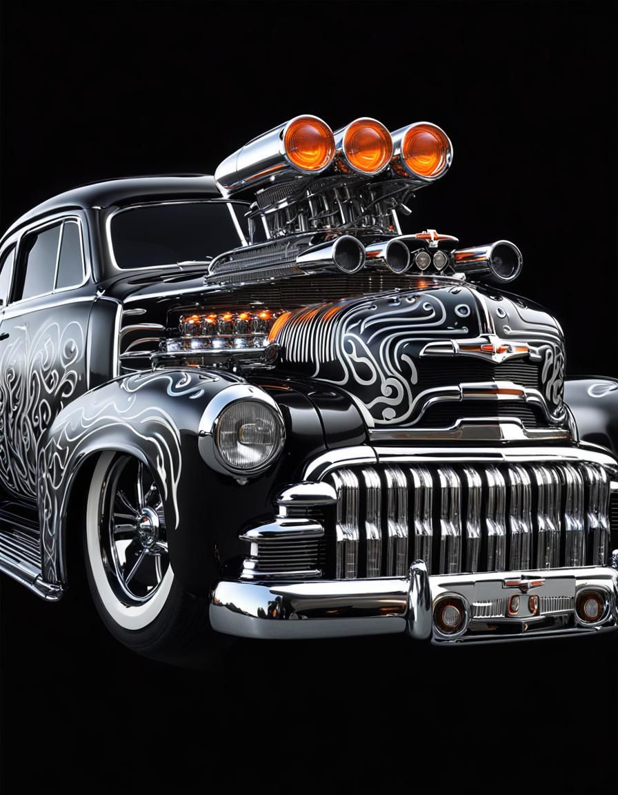 Custom Chevrolet with Tribal Tattoos and Chrome