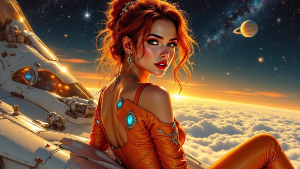 Aurora Spacewoman Embarks on Intergalactic Odyssey