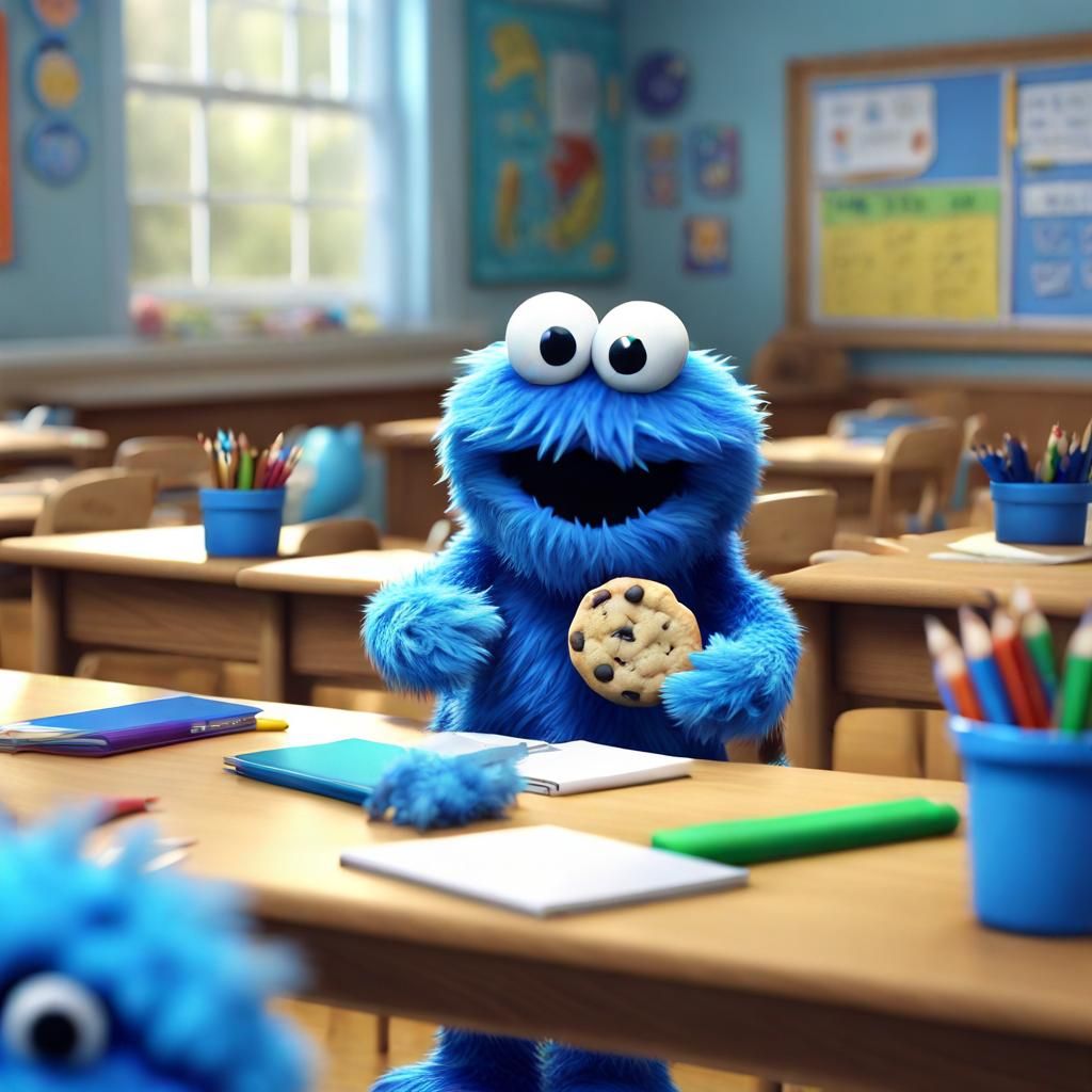 Cookie Monster's First Day in Monster School