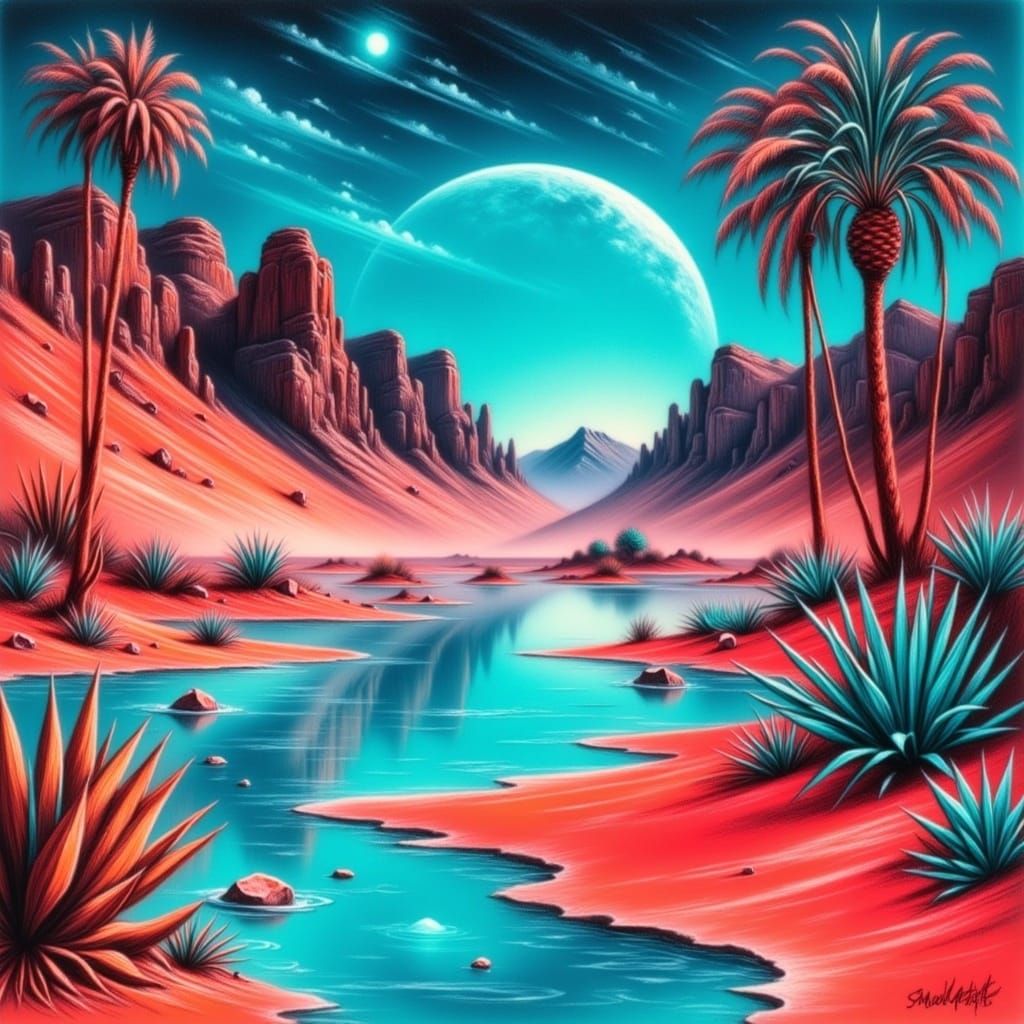 Surreal Alien Landscape with Dreamlike Quality