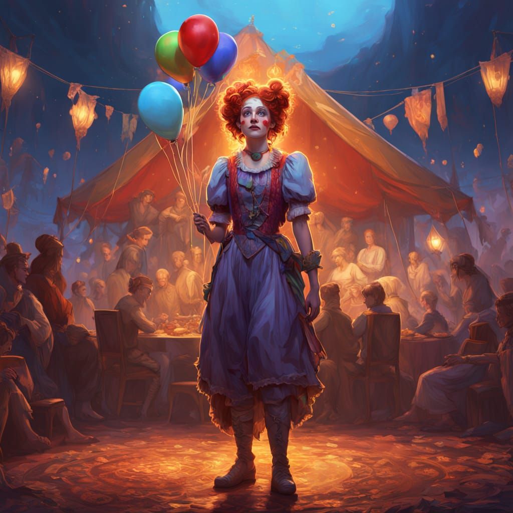Dark Fantasy Clown in Greg Rutkowski Style