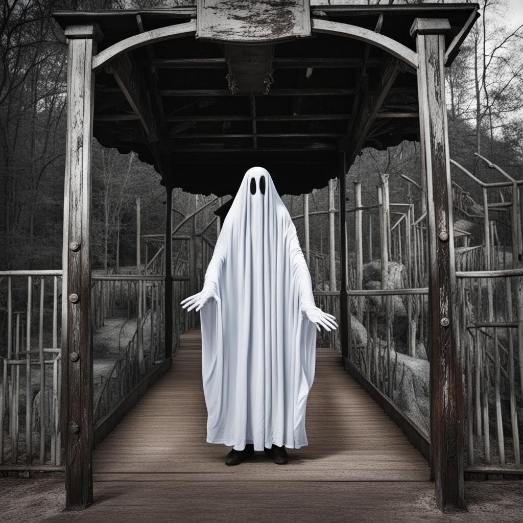 Eerie Ghost Theme Park in Spectral Hues