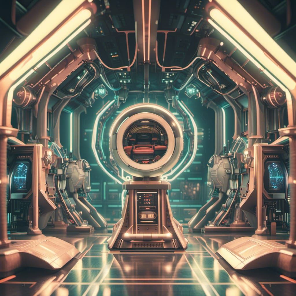 Retro-Futuristic Teleportation Machines in 8K