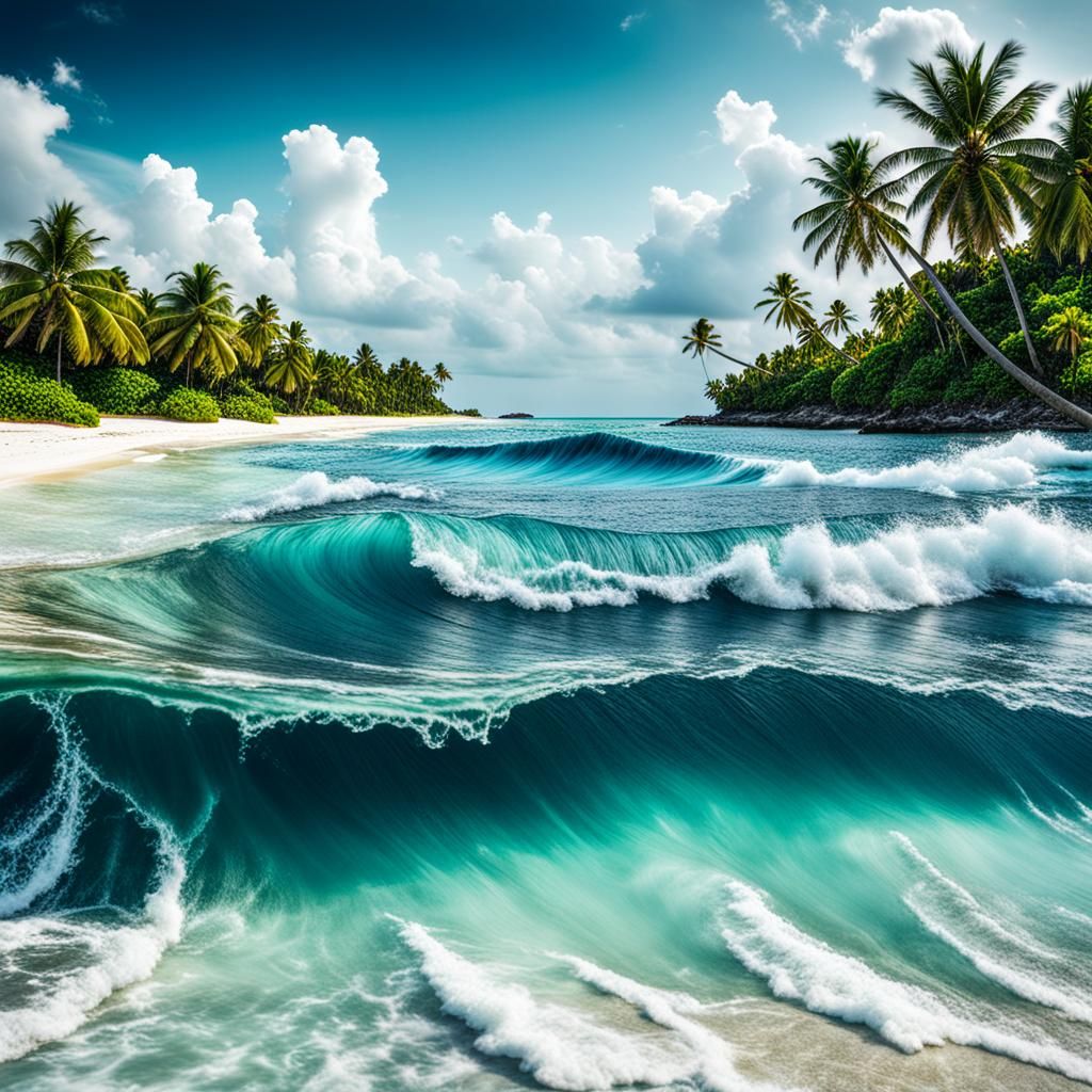Hyperrealistic Maldives Coast in Summer