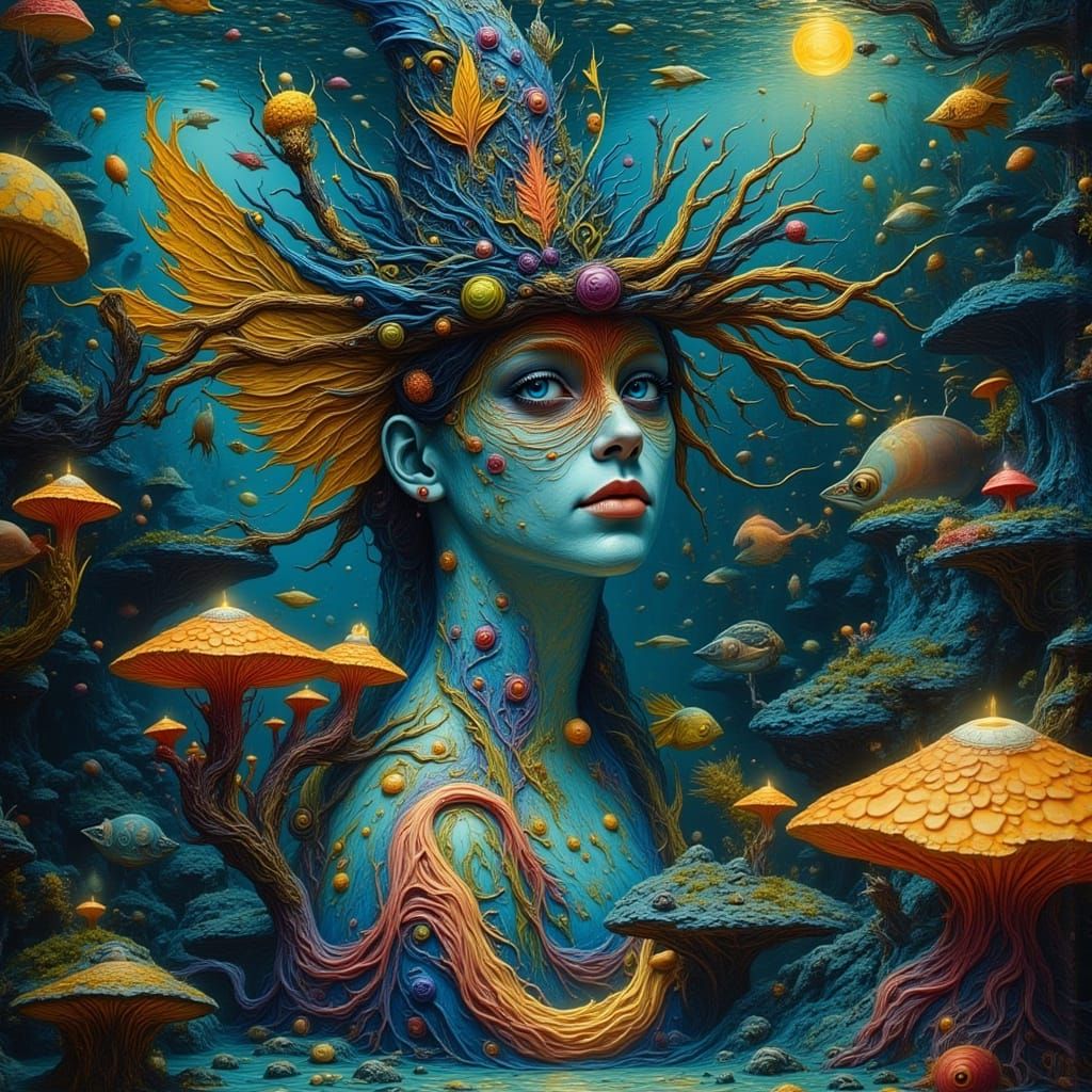 Psychedelic Underwater Papercraft Alien World Masterpiece