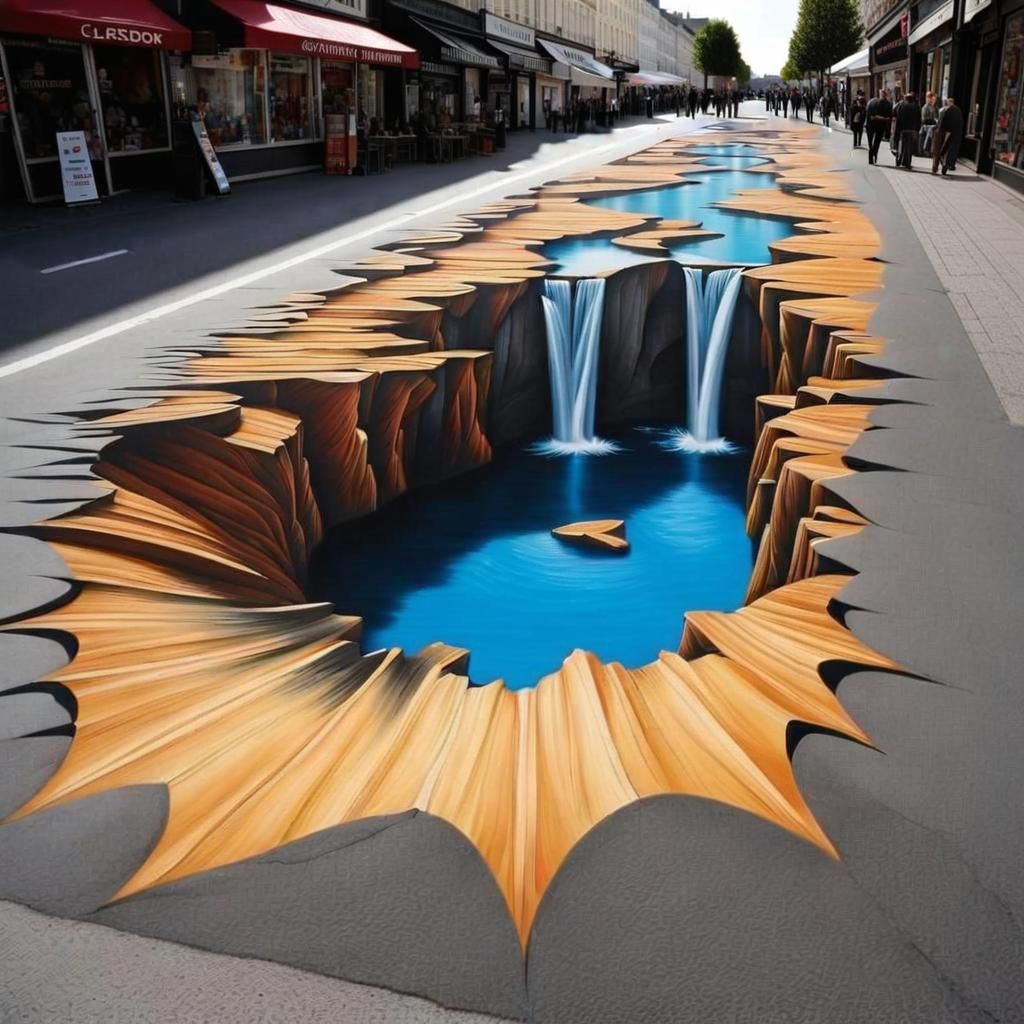 Trompe-l'oeil Illusion - Anamorphosis