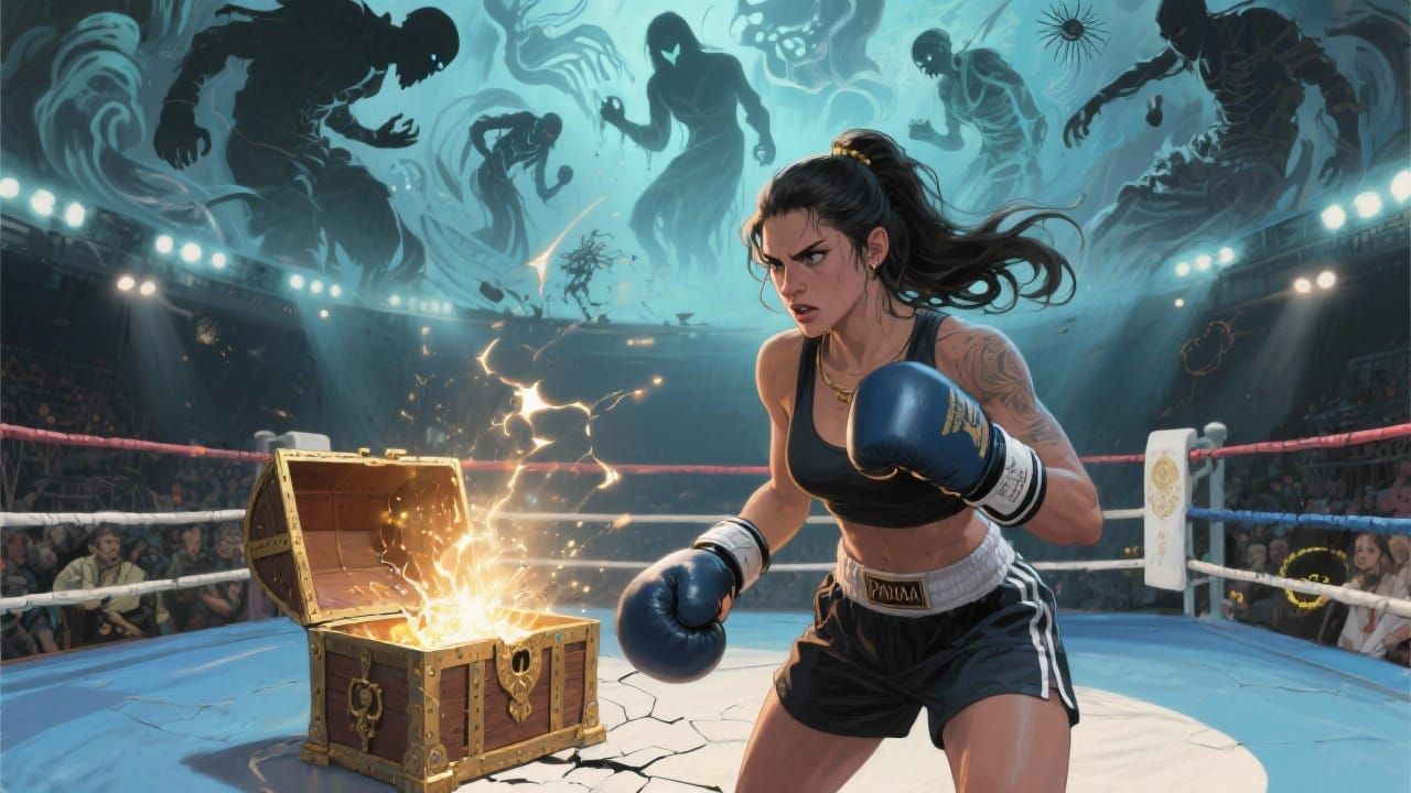 Pandora as a Fierce Boxer in Mythological Arena