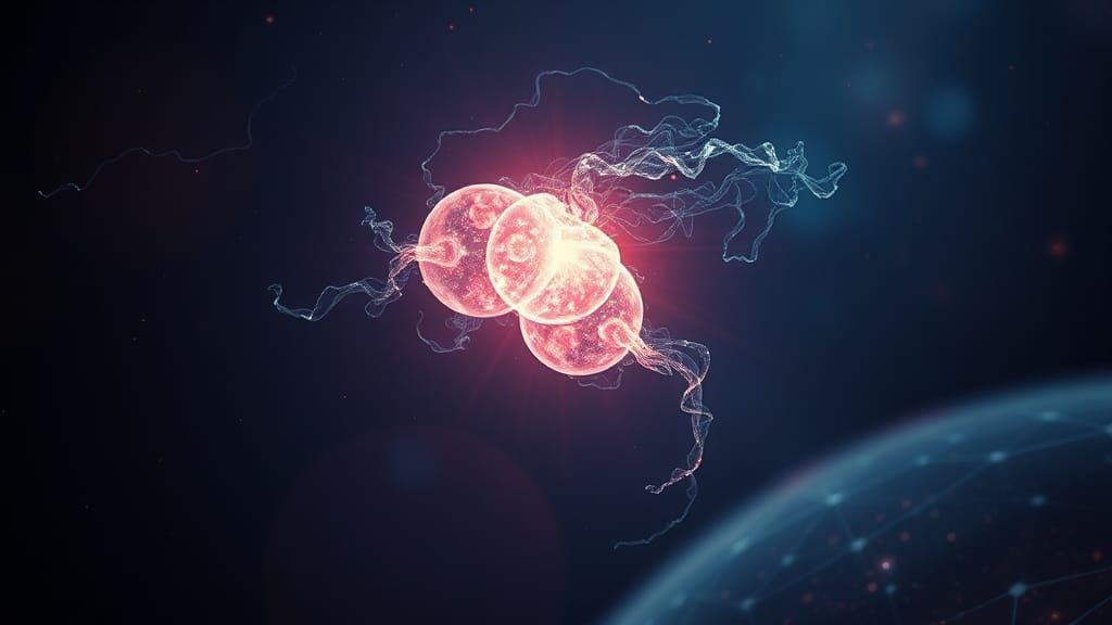 Astral Entity in Cosmic Expanse: Holographic Film Still