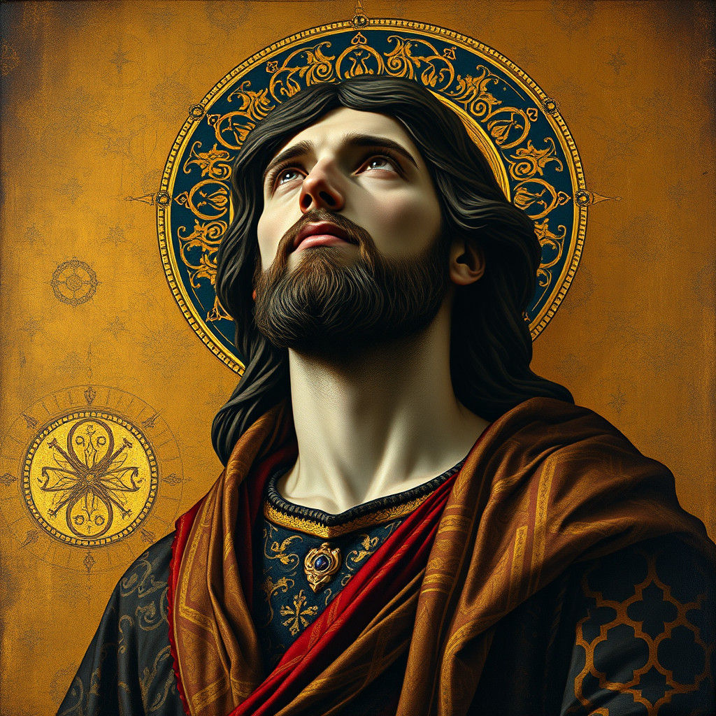 Majestic Saint in Art Nouveau Style