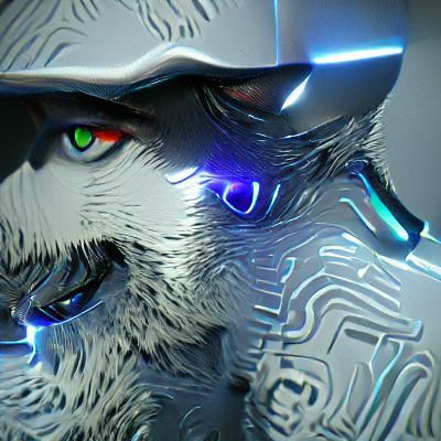 Cyber Wolf with 3D Shading